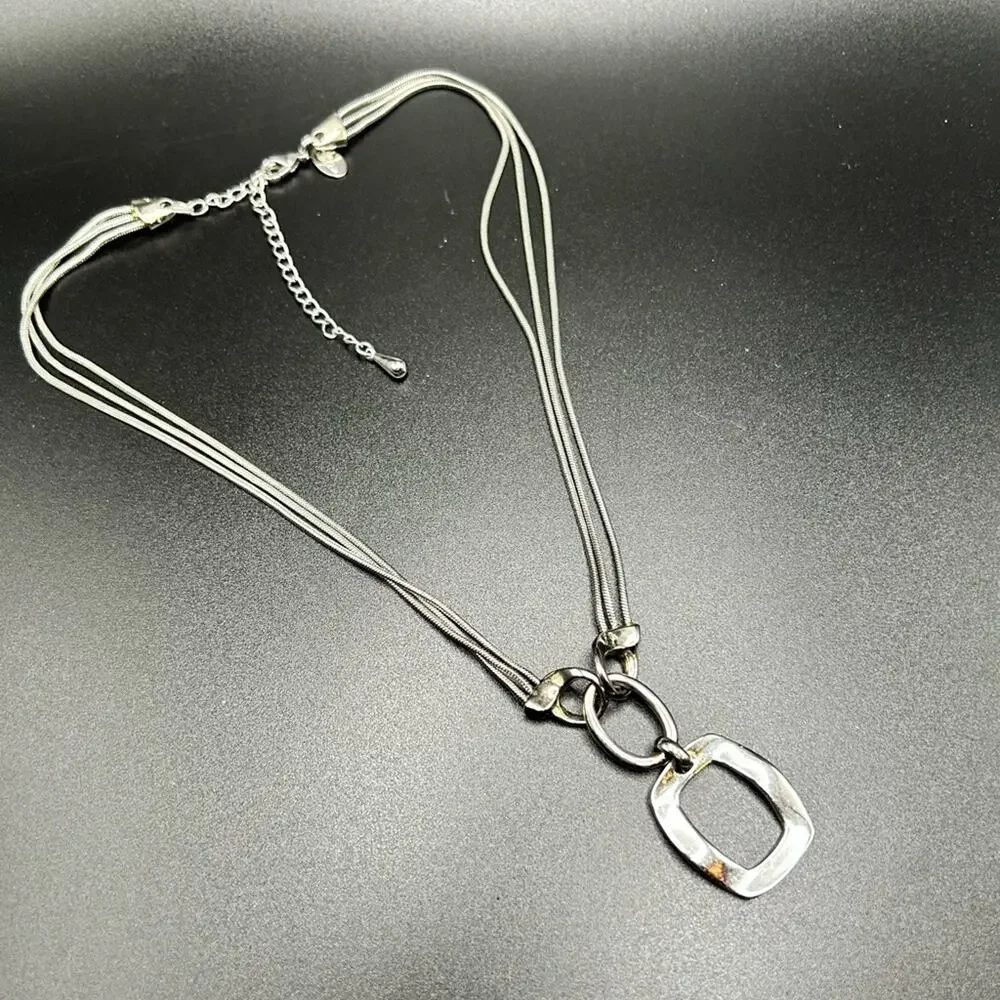 L0193 Lia Sophia silver tone statement necklace silver tone - Picture 1 of 5